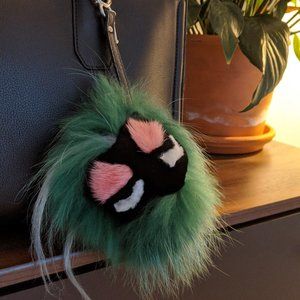 NWOT Pom Pom Monster Bag Charm - Green/Black